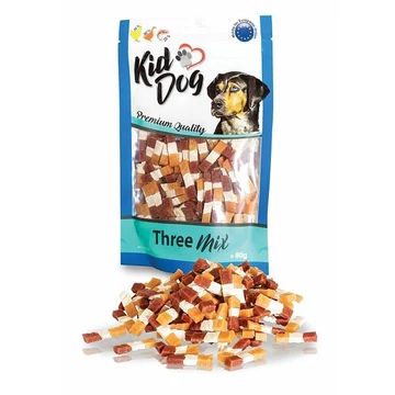 KidDog Three Mix - jutalomfalat (csirke, kacsa, tőkehal) kutyák részére (80g)