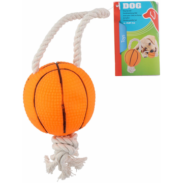 Kutyajáték húzós kosár labda, 7,5x20cm