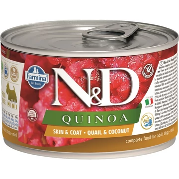 N&amp;D Dog Quinoa konzerv fürj&amp;kókusz adult mini 140g