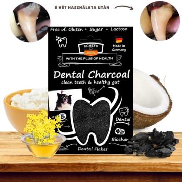 Természetes fogtisztító pehely kutyáknak - Qchefs Dental Charcoal Flakes 80 gr