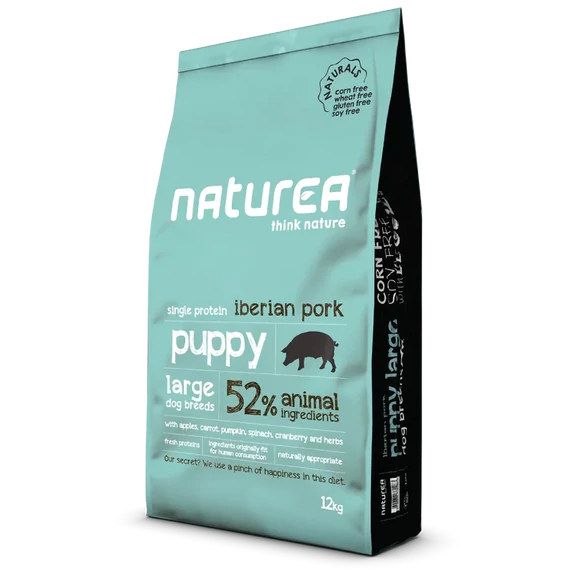 Naturea Naturals Ibériai Sertés Nagytestű Kölyök Kutyatáp 12 kg