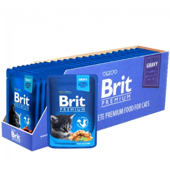 BRIT PREMIUM CAT CHICKEN CHUNKS FOR KITTEN ALUTASAKOS 24x100gr