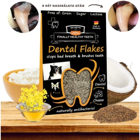 Természetes fogtisztító pehely kutyáknak - Qchefs Dental Flakes 90 gr