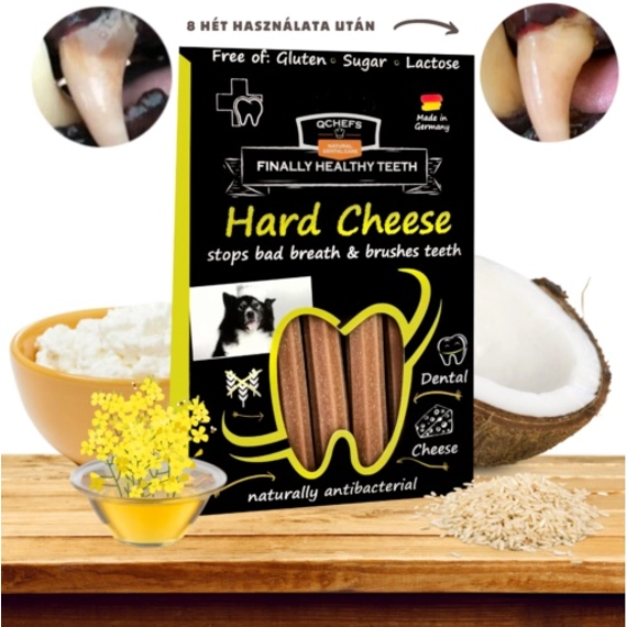 Természetes fogtisztító stick kutyáknak - Qchefs Hard Cheese 100 gr