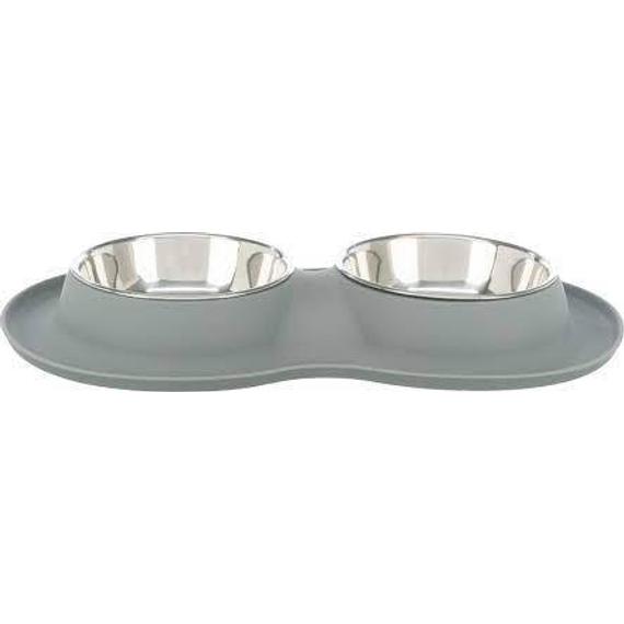 Trixie Bowl Set - Szilikon duplatál (szürke) kutyák részére (2x0,4l/16cm) 45x5x23cm