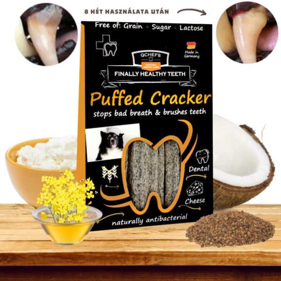 Természetes fogtisztító stick kutyáknak - Qchefs Puffed Cracker 75 gr