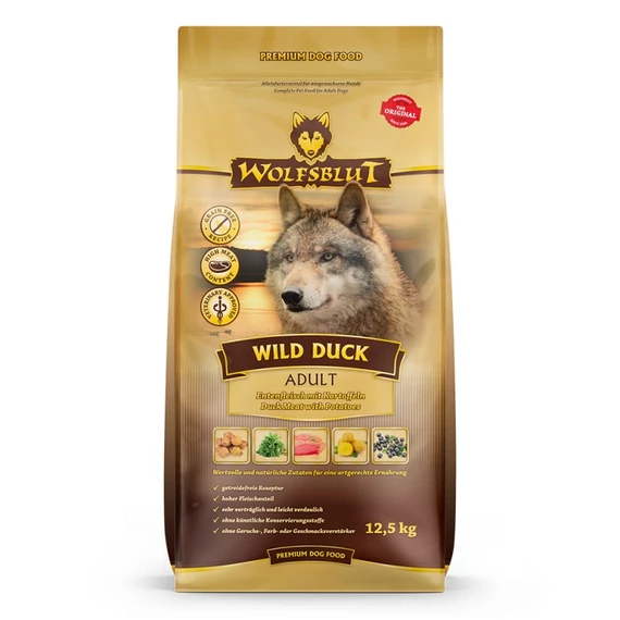 Wolfsblut Wild Duck Adult - Kacsa burgonyával 12,5 kg