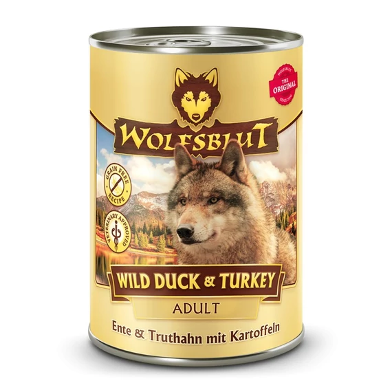 Wolfsblut Wild Duck and Turkey Adult - kacsa és pulyka burgonyával 395 g