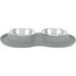 Kép 1/3 - Trixie Bowl Set - Szilikon duplatál (szürke) kutyák részére (2x0,4l/16cm) 45x5x23cm