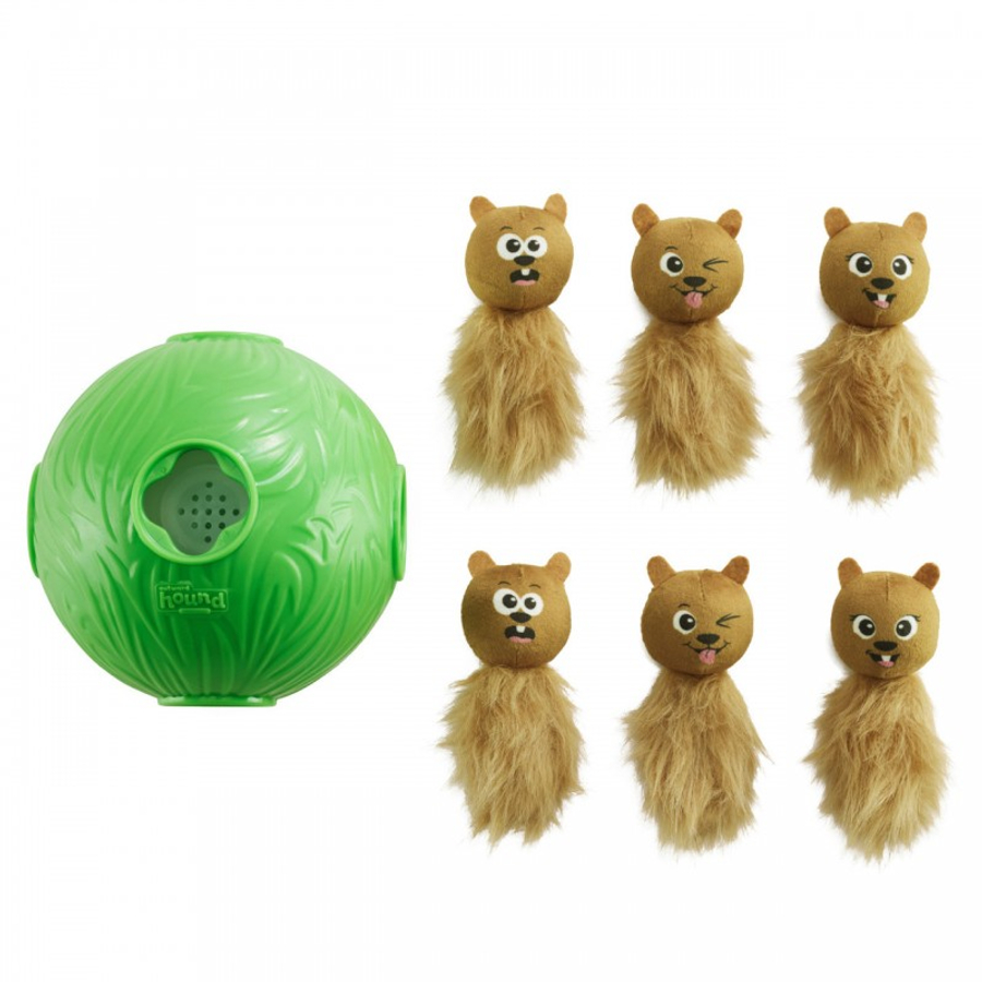 Dog Snuffle N' Treat Ball, zöld jutifalat labda - Outward Hound Nina Ottosson