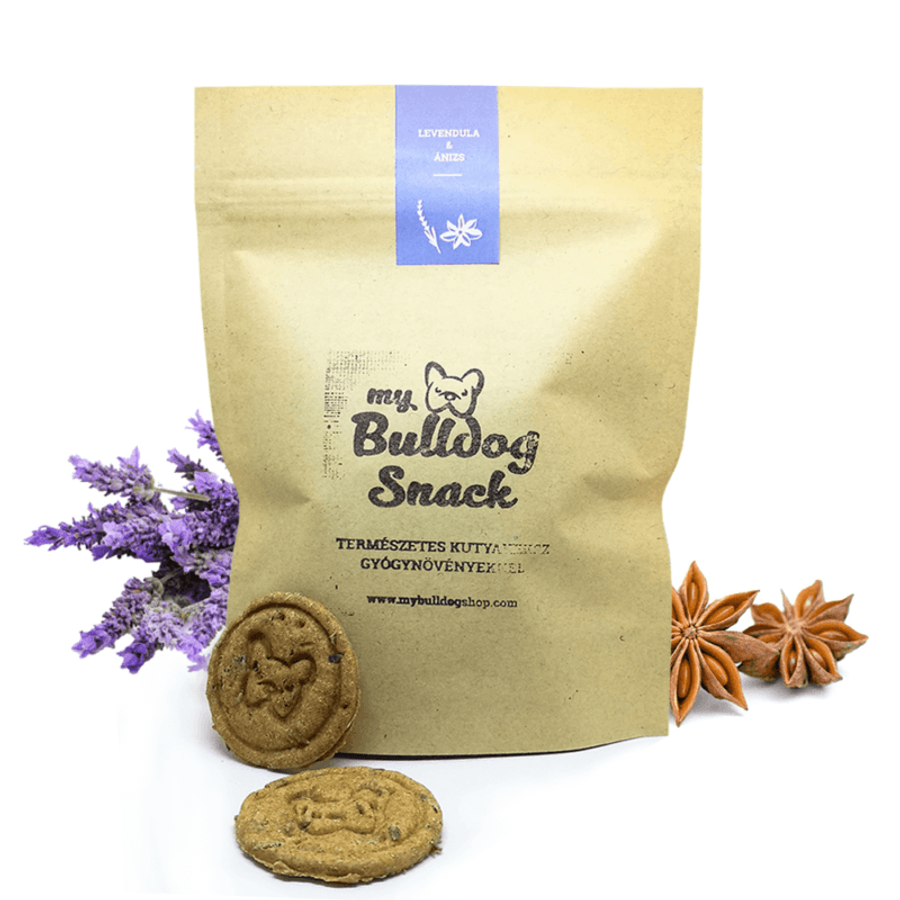 My Bulldog Snack - Természetes kutyakekszek gyógynövényekkel - Levendula-ánizs 100 g