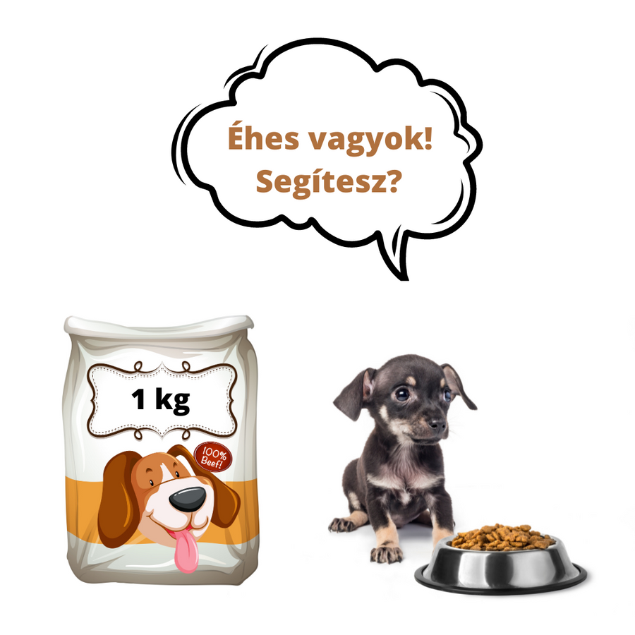 Kölyökkutyatáp 1 kg - adomány a Felemás Mancsok – Kölyökmentés részére (donation to Puppy rescue - classic dog food)